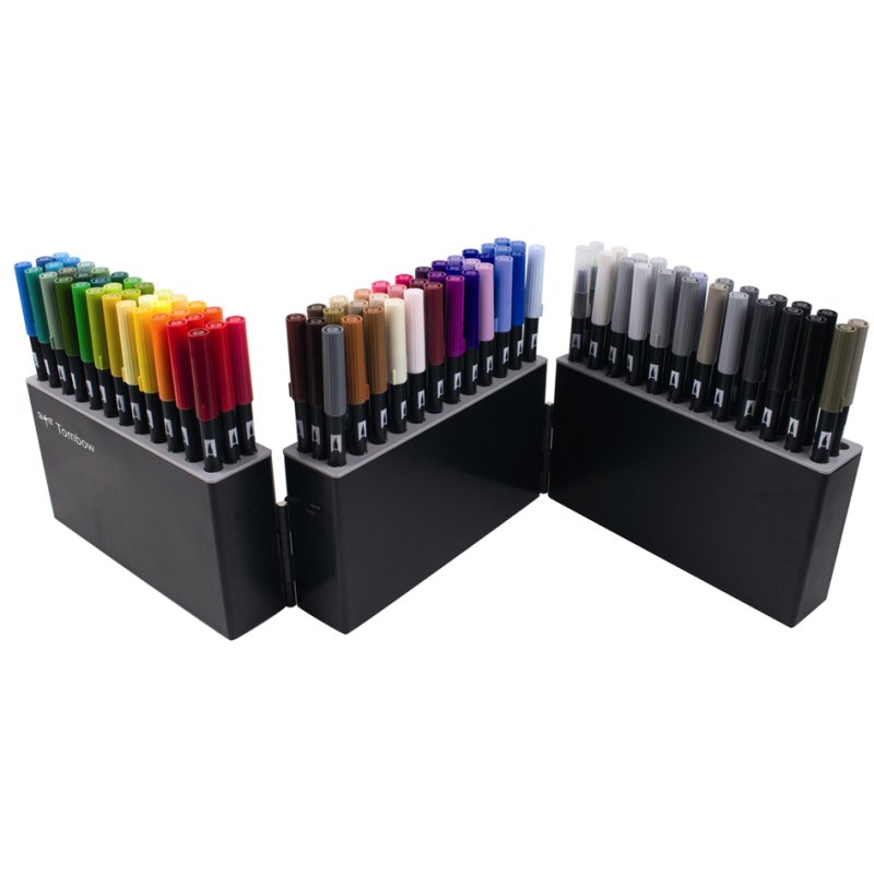 TOMBOW Dual Brush Pen set, 108 dubbele stiften, opklapbare box